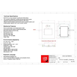 IP65/IK07 Waterproof/Dustproof Industrial Stainless steel TouchPad USB interface