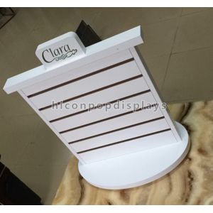 Wood Slatwall Display Stands Custom Design Counter Top Slatwall Fixture