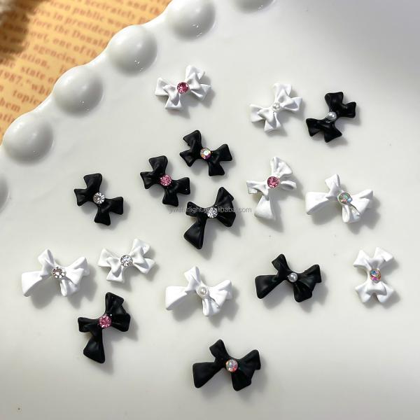 Nail art Charms Accessories colorful frosted 3d nail art bow Beauty nail Art Decorations