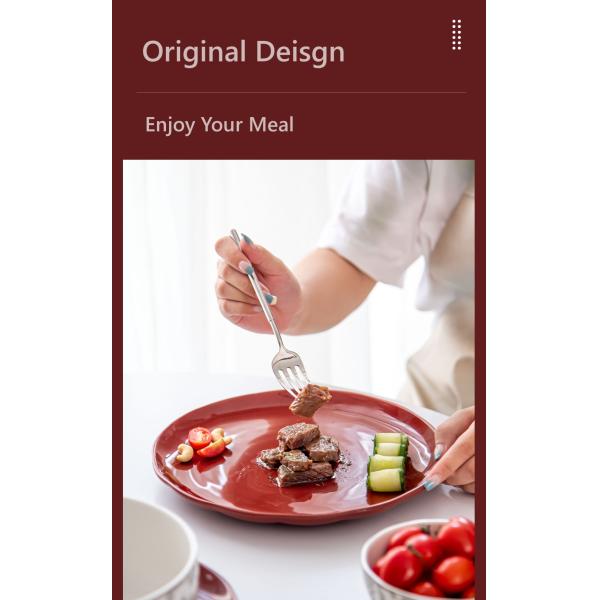 2024 Ceramic Plate Gift Porcelain Red Charger Plates For Beautiful Crockery Presents