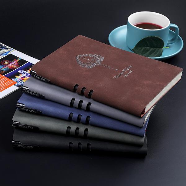 Custom Logo Hardcover Business Notebook with PU Leather Cover and 100 Sheets Notepad