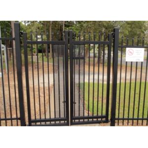 China 2.1mx2.4m Garrison Fencing Panels rail 50mm x 50mm  1.6mm upright 25mm x 25mm wall thick 1.2 with pedestrian gates on sale
