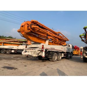 ISO90001 49m Refurbished Concrete Boom Truck White Color Actros Chassis