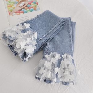 Anti Pilling Children'S Casual Trousers Breathable High Waisted Flared Jeans OEM
