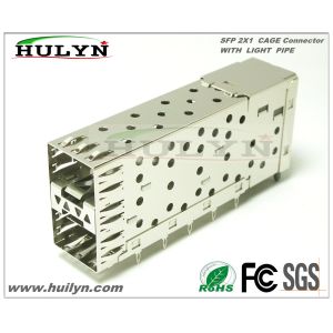 Quality SFP 2x1 CAGE Stacked SFP Jack With LEDs for sale