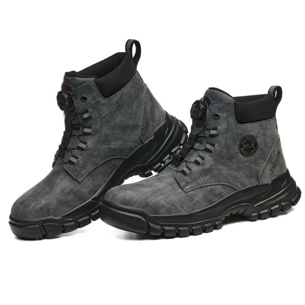 Wheat Security Work Boots Microfiber Leather Safety Boots With Stab-smash Steel Toe Kevlar Midsole And EVA Sole