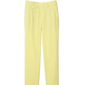 Yellow Slim Fit / Straight Womens Tight Pants With 65% Cotton