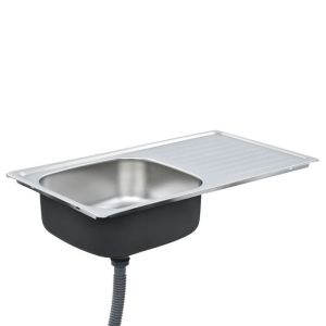 0.6mm Single Bowl Topmount Kitchen Sink With Drainboard Electroplated