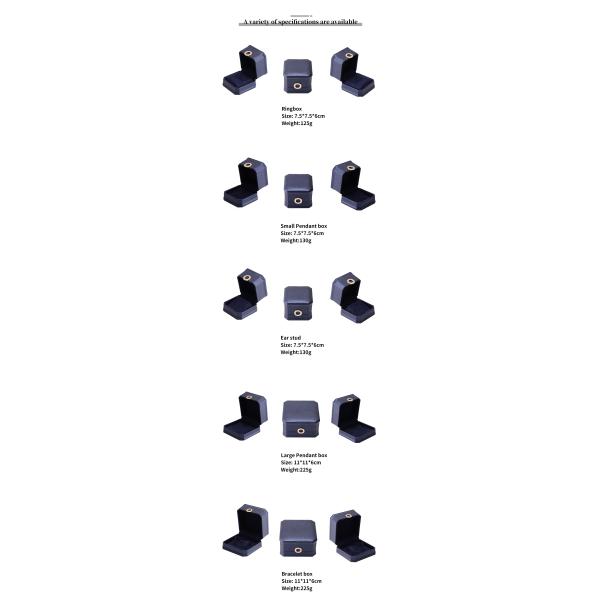 Square Necklace Ring Box with Metal Luxury Leather Jewelry Box Hanhong PU Leather Packaging