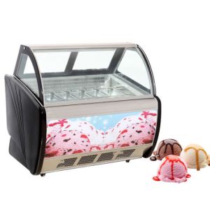 Electric Gelato Display Case , Single Temperature Commercial Display Freezer
