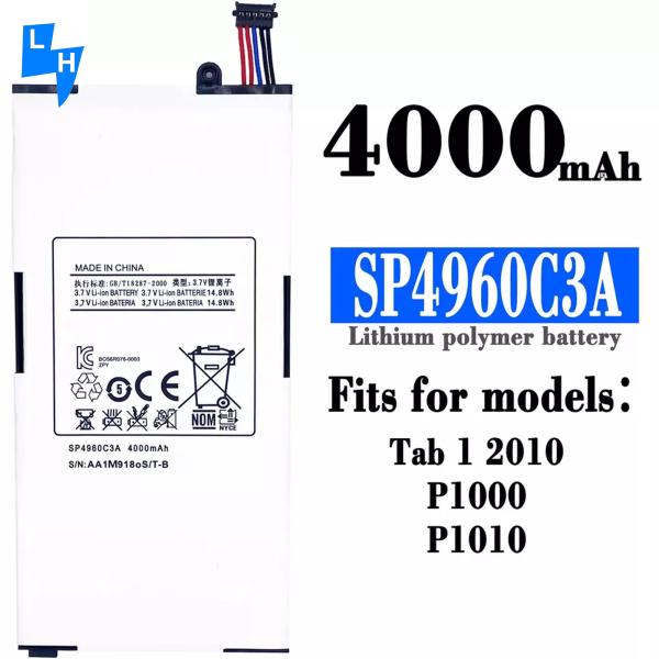 RECHARGABLE 3.8V 4000mah SP4960C3A Battery For Samsung Galaxy Tab 7.0 P1000 Tablet Battery