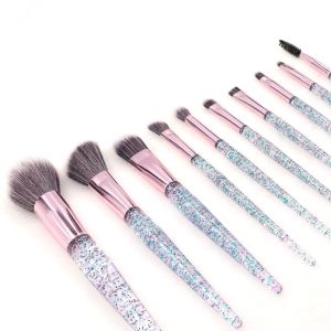 10piece Powder Glitter Facial Makeup Brushes