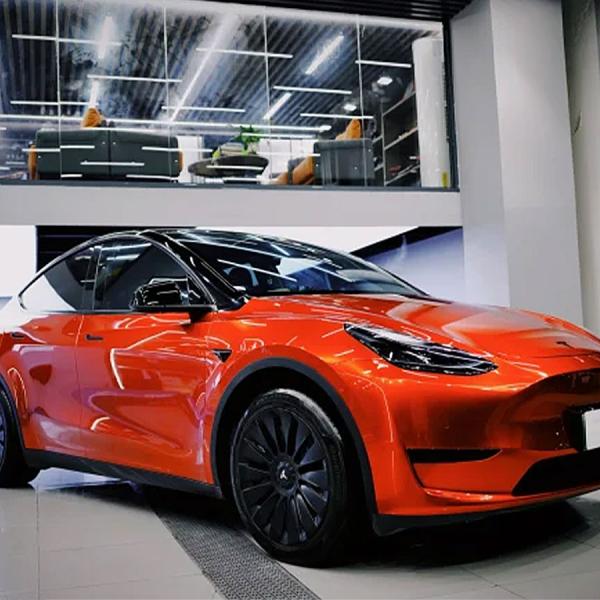 60inchx53ft Metal Orange Color Paint Protection Film 8 Mil Heat Repair Color PPF