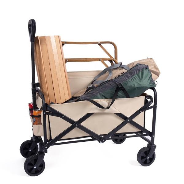 Buy 80L Folding Wagon Cart with 5" PVC Wheels and Adjustable Handle at wholesale prices