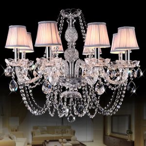 Swag Crystal Chandelier Lighting with Lampshade (WH-CY-84）