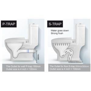 Square WC Siphonic Flush Sanitary Ware Toilet Self Cleaning Spray