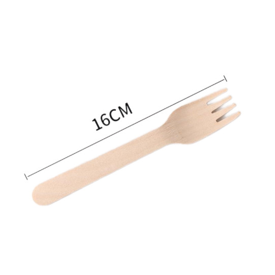 Buy 6Inch Compostable Disposable Wooden Utensils Fork Cutlery at wholesale prices