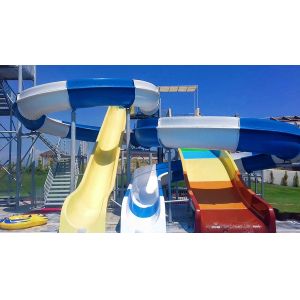 Outdoor Game Water Park Equipment Play Area Big Fiberglass Slide For Kids