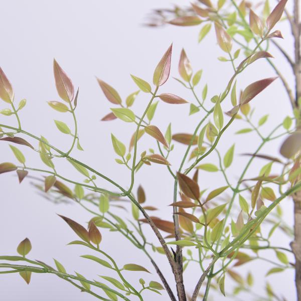 Wholesale Bonsai Red Green Variegated Artificial Plant Nandina Greenery Silk Heavenly Bamboo For Home Garden Outdoor Decor