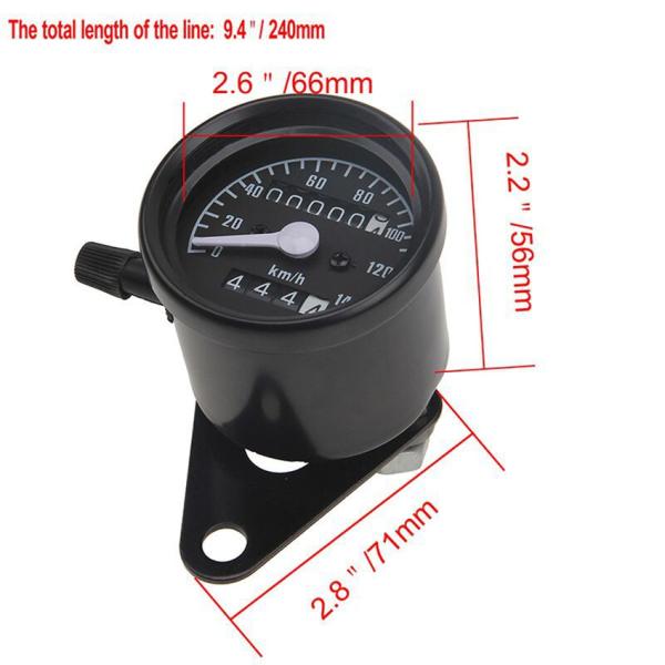 Black 12V Motorcycle Digital Speedometer , CE 140km/H Universal Motorcycle Speedometer