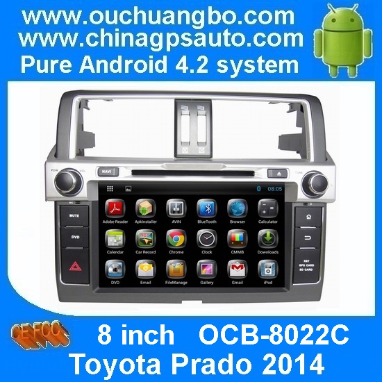 Ouchuangbo Car DVD Radio GPS Navi for Toyota Prado 2014 3G Wifi USB Stereo Android 4.2 System OCB-8022C