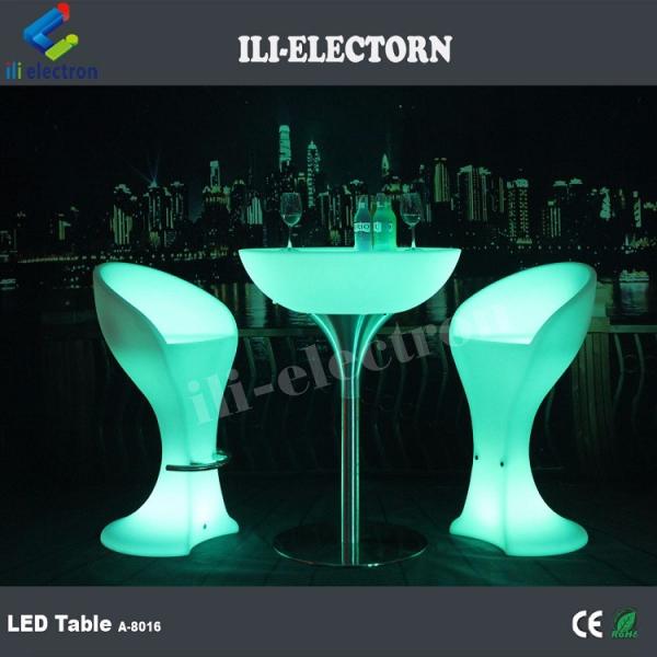Hot sale factory direct offer rotaional moulding plastic LED bar table with stainless steel