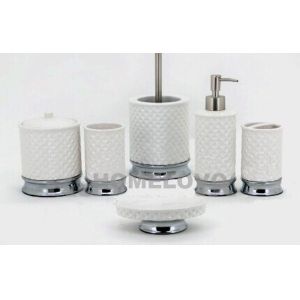 Quality Custom 6pcs Western Ceramic Bathroom Set / Bath Accessory Set for sale