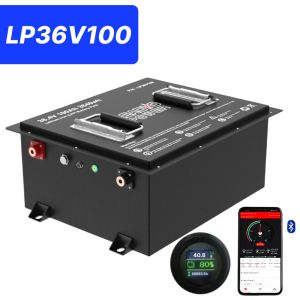 36V 100Ah 200Amp 36.8V Bluetooth LiFePO4 Lithium Golf Cart Battery with Round