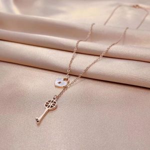 China ODM Titanium Steel Key Gold Pendant Necklace Womens on sale