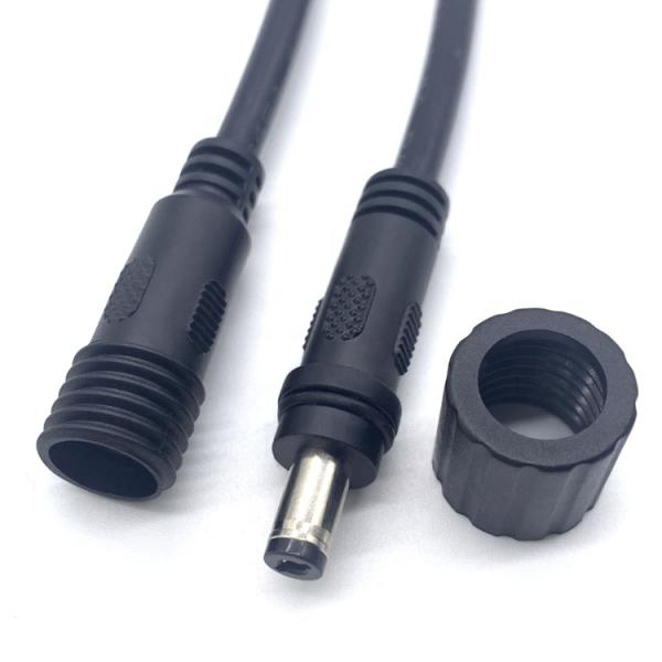 Waterproof Male Female Screw Locking Waterproof DC to Bare Wire Open End Pigtail Power Extension Cable
