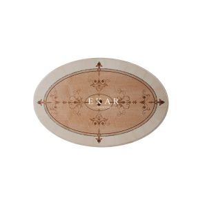 Shell and Veneer Table Top Antique Ash Wood Oval Shaped Luxury Coffee Table