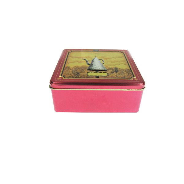 Customized Cookie Square Tin Box Metal Tea Packaging Tin Containers With Lids