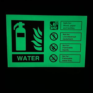 Square Photoluminescent Fire Signs With Aluminum Or Plastic Board