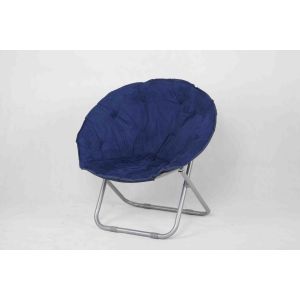 Blue Floding Kids Playroom Furniture Chair With  Iron Frame And Fabric Seat