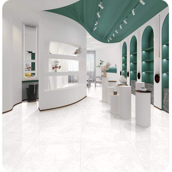 600x1200mm White Soft Glazed Porcelain Floor Tile AAA Grade