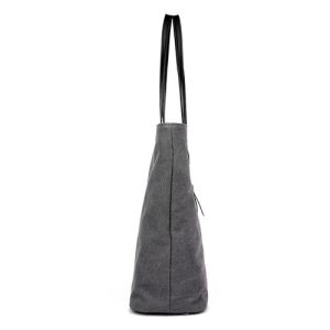 Canvas summer vegan handbag beach bags in grey color