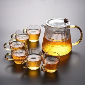 500ml/800ml/1000ml Heat Resistant Glass Drinking Set Stylish Milk Jug for
