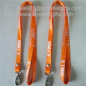 Rivet polyester lanyard with double end clasp clip, two ended hook lanyards