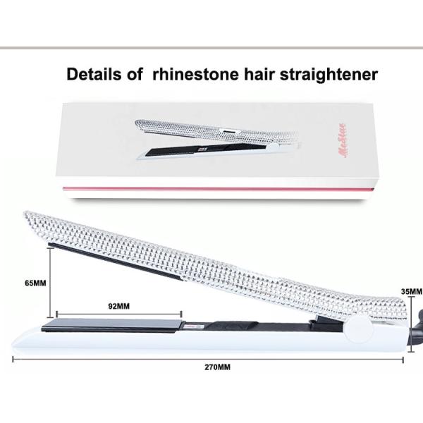Gorgeous Rhinestone Nano Titanium Hair Straightener 1 Inch Dual Voltage