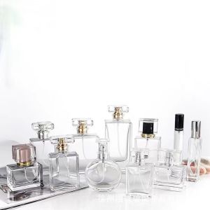 30ml 50ml 75ml Cuboid Shape Glass Perfume Mist Bottle With Shiny Cap