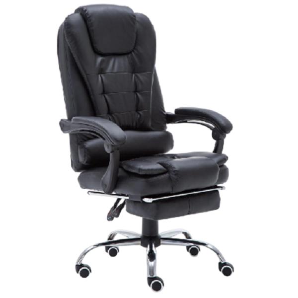 Ergonomic Gaming Desk Chair With 100mm Pneumatic Rod 350mm Chrome Base Footrest PU Leather High-density Foam Multi-position Backrest