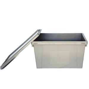 Collapsible Stackable Plastic Milk Crates Reusable Moving Boxes With Lids