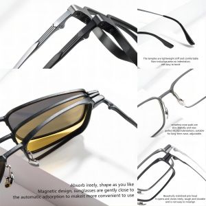 Driving Polarized Night Vision Magnetic Clip On Glasses ZTO 9909