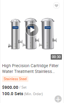 Stainless Steel Cartridge Filter Housing with 0.6Mpa Working Pressure and 0.2 μm Filtration Precision for Liquid Filtration