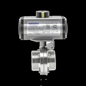 Pneumatic Ball Valve with Tri Clamp Connection Fireproof and Long Life Span for