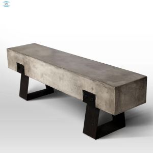 Contemporary Weather Resistant Outdoor Fiber Cement Concrete Dining Tbale Set