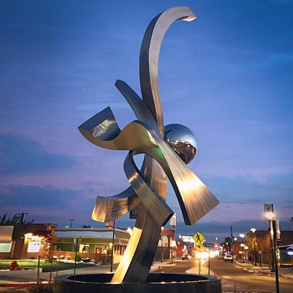 Modern Art Large Stainless Steel Landscape Sculpture For Outdoor Hotel Or Park Displays