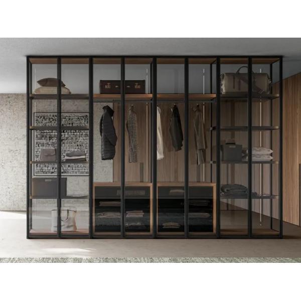 Buy Modern Customized Glass Wardrobe Fitted Bedroom Closet at wholesale prices