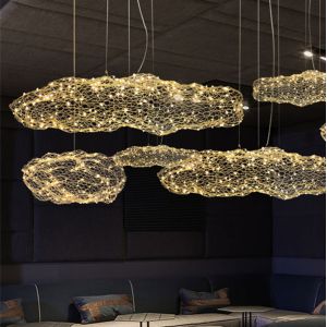 Nordic Art Hollow Cloud Design Pendant Lights Creative Bedroom Hotel Hall