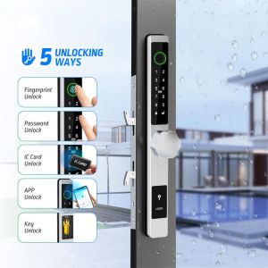 Slim Broken Bridge Aluminum Smart Door Lock Wireless Anti Theft Fingerprint